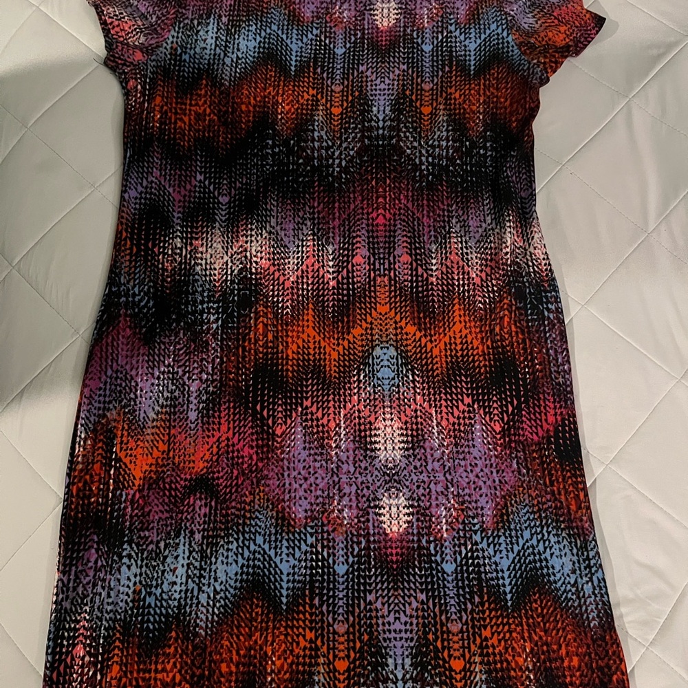 Hot Kiss Multicolor Zigzag Midi Dress